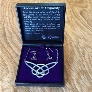 Pewter Celtic necklace & Trinity knot earrings